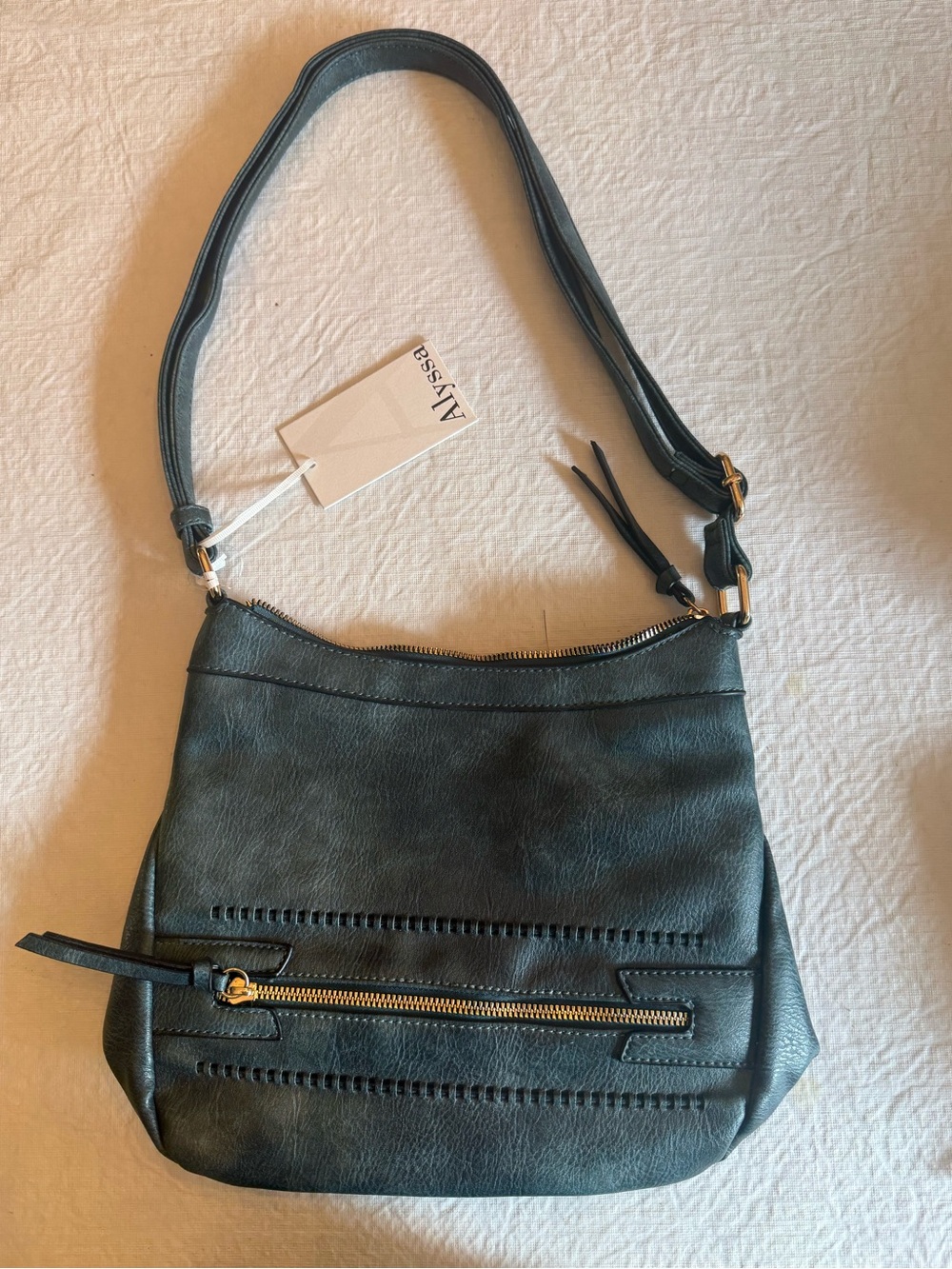 Alyssa Teal Vegan Leather Crossbody Bag